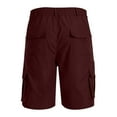 thumbnail image 4 of ZKCCNUK Men's Shorts Casual Solid Shorts with Multi-pocket Button Zipper Elastic Waist Shoort Pants M-3XL, 4 of 6