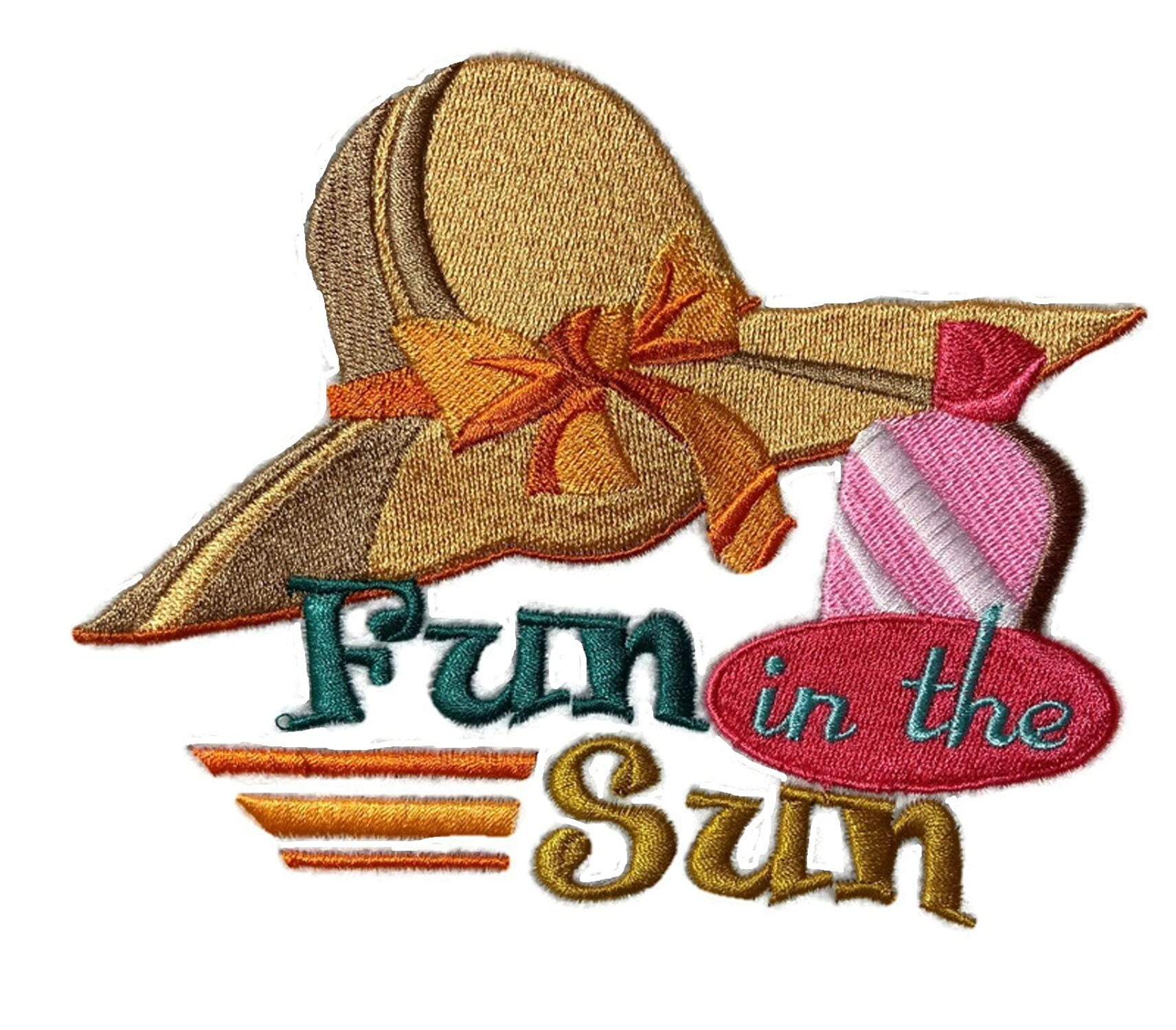 [Custom and Unique] Fun in The Sun Embroidered Iron on/Sew Patch (6" x 4.86") [Made in USA]