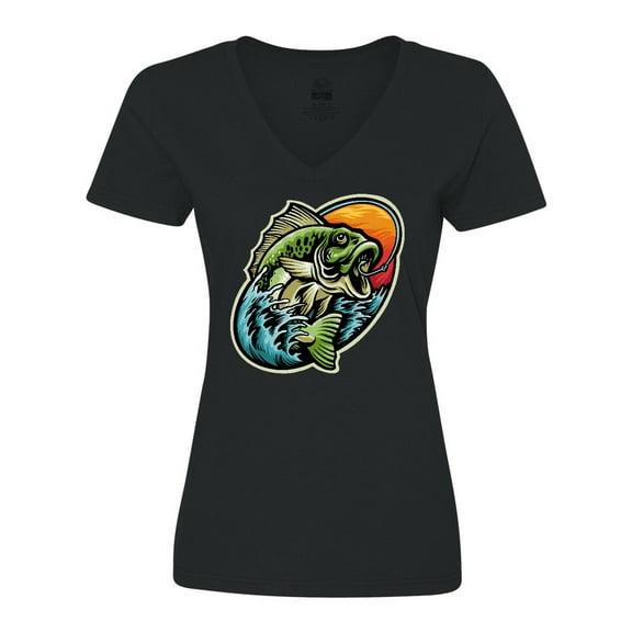 Inktastic Fishing Women's V-Neck T-Shirt