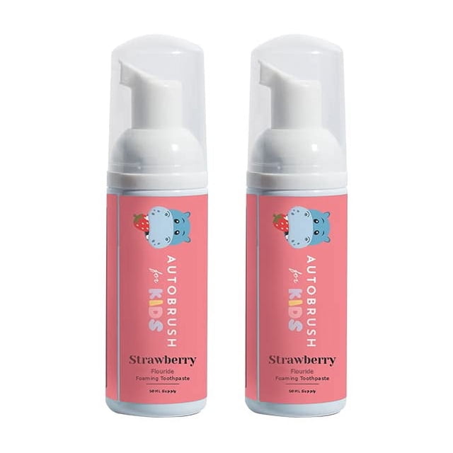 Pasta de dientes autobrush para niños, espumosa con flúor, fresa, 50 ml (paquete de 2)