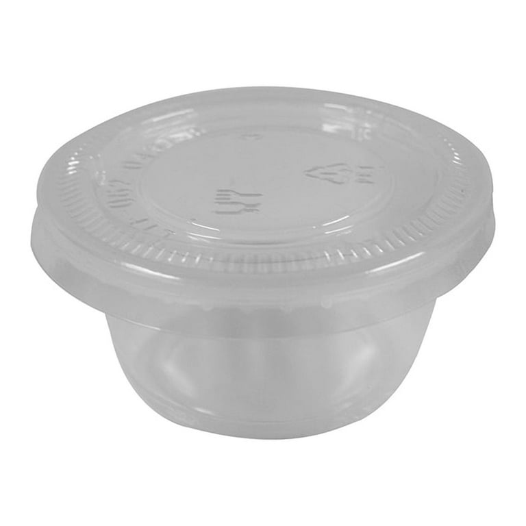 20pc Disposable Plastic Sauce Portion Cup Lid Set Condiment Dressing Containers 20pc Disposable Plastic Sauce Portion Cup Lid Set Condiment Dressing Containers
