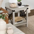 Woven Paths Magnolia Metal X End Table, Stone Grey