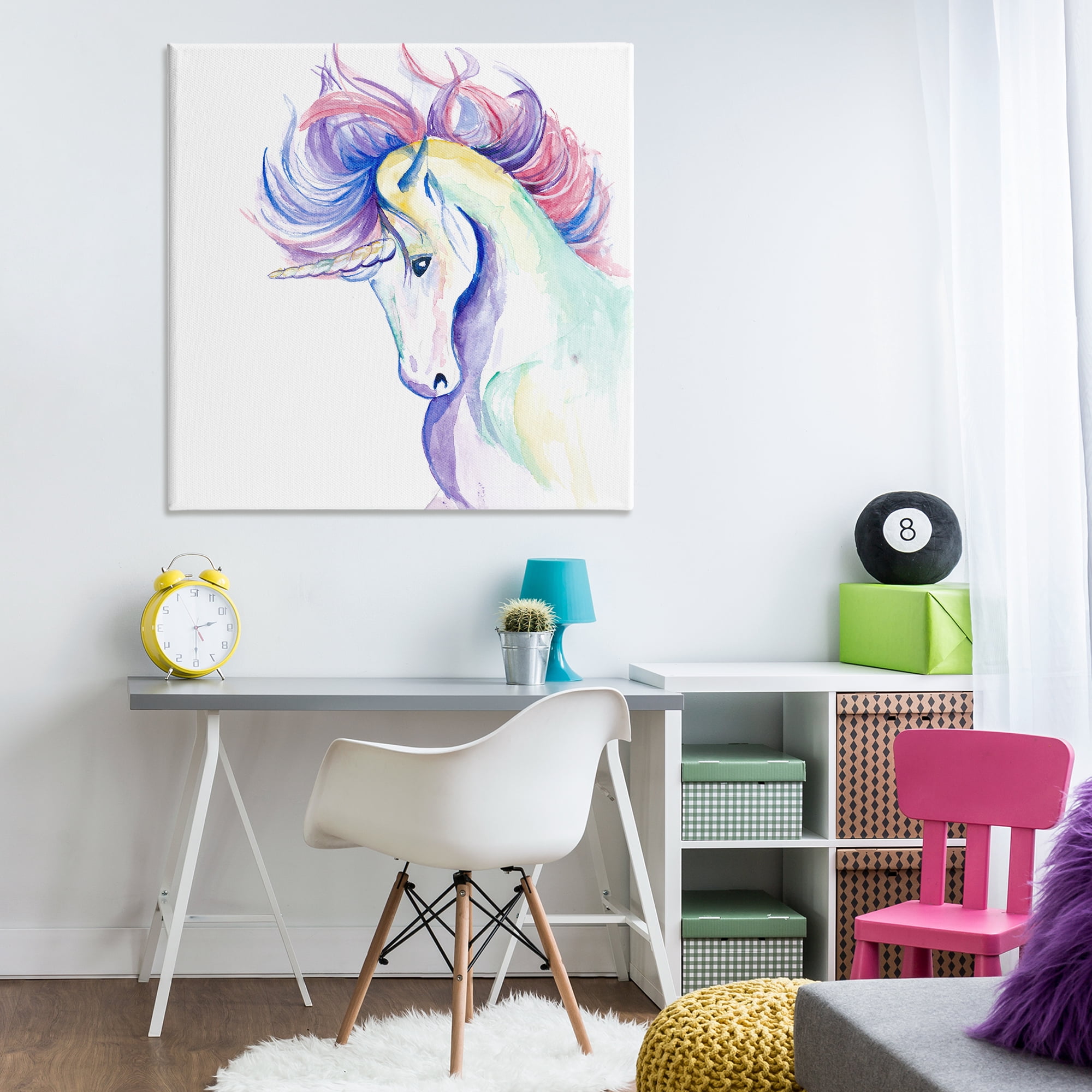 Stupell Industries Windblown Mane Unicorn Fantasy & Sci-Fi Painting Wrapped Canvas Art Print Wall Art, 36 x 36