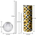 thumbnail image 5 of 20oz Checke Sunflower Skinny Tumblers Stainless Steel Tumbler with Lid and Straw,Vacuum Insulated Double Wall Travel Tumbler Cups with Cleaning Brush for Coffee,Tea, 5 of 6