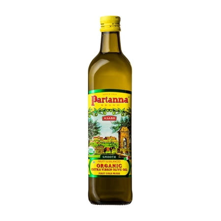 Partanna Organic Extra Virgin Olive Oil - Premium 100% Castelvetrano Oil - High Polyphenol - First Cold Pressed - Early Harvest in Sicily - Award Winning Italian EVOO -Monovarietal - 25.5oz (750 ML)