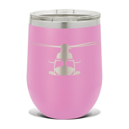 

AW139 Wine Tumbler 12 oz - Laser Engraved - Polar Camel - Stainess Steel - Vacuum Insulated - Double Walled - Wine Glass - Stemless - Drinkware Clear Lid - leonardo - Lt Purple