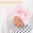 thumbnail image 3 of Newborn Baby Girl Hat Cotton Preemie Baby Bow Beanie Spring Infant Hats for Girls 0-6 Months (Cream White+Pink+Gray,Preemie), 3 of 6