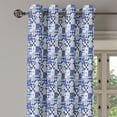 thumbnail image 2 of Ambesonne Antique Grommet Curtain, Traditional Vintage Mosaic, 50" x 84", Blue Navy Blue White, 2 of 6