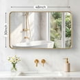 thumbnail image 2 of Gianna Anti-Fog Bathroom Wall Mirror – 30" x 48" Shatterproof Vanity Mirror with Rectangular Metal Frame, Gold, 2 of 5