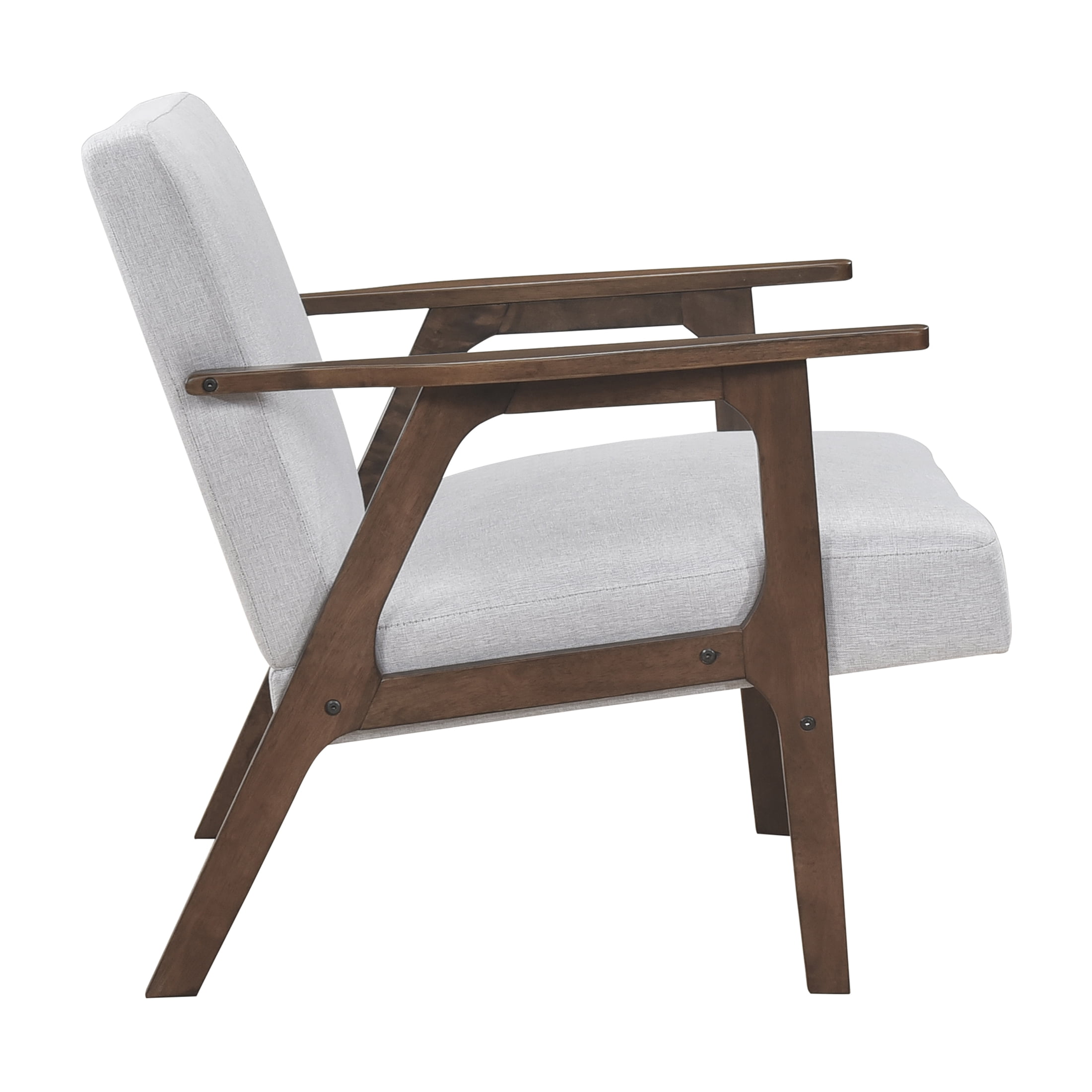 OakvillePark Harrowveil Textured Fabric Accent Chair, Gray/Brown Wood