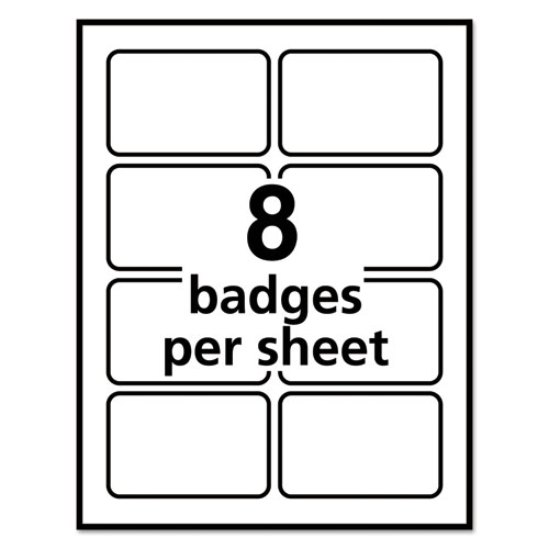 "Flexible Adhesive Name Badge Labels, 3.38 X 2.33, White/red Border, 400/box | Bundle of 2 Boxes"