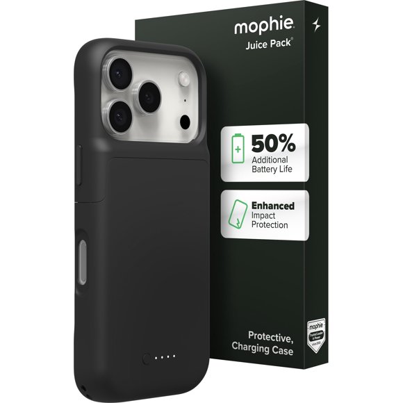 Funda con batería mophie Juice Pack para iPhone 17 Pro, color negro