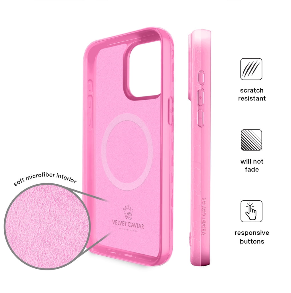 Velvet Caviar iPhone 15 Pro Case MagSafe Compatible - Cute Protective Phone Cases for Women - Hot Pink Leopard