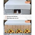 thumbnail image 6 of Pastoral Sunflower Bed Skirt California King Size 18" Drop Country Foral Vintage Board Background Ruffled Wrap Around Bed Skirts Adjustable Elastic Bedskirt Dust Ruffle for California King Size Bed, 6 of 7