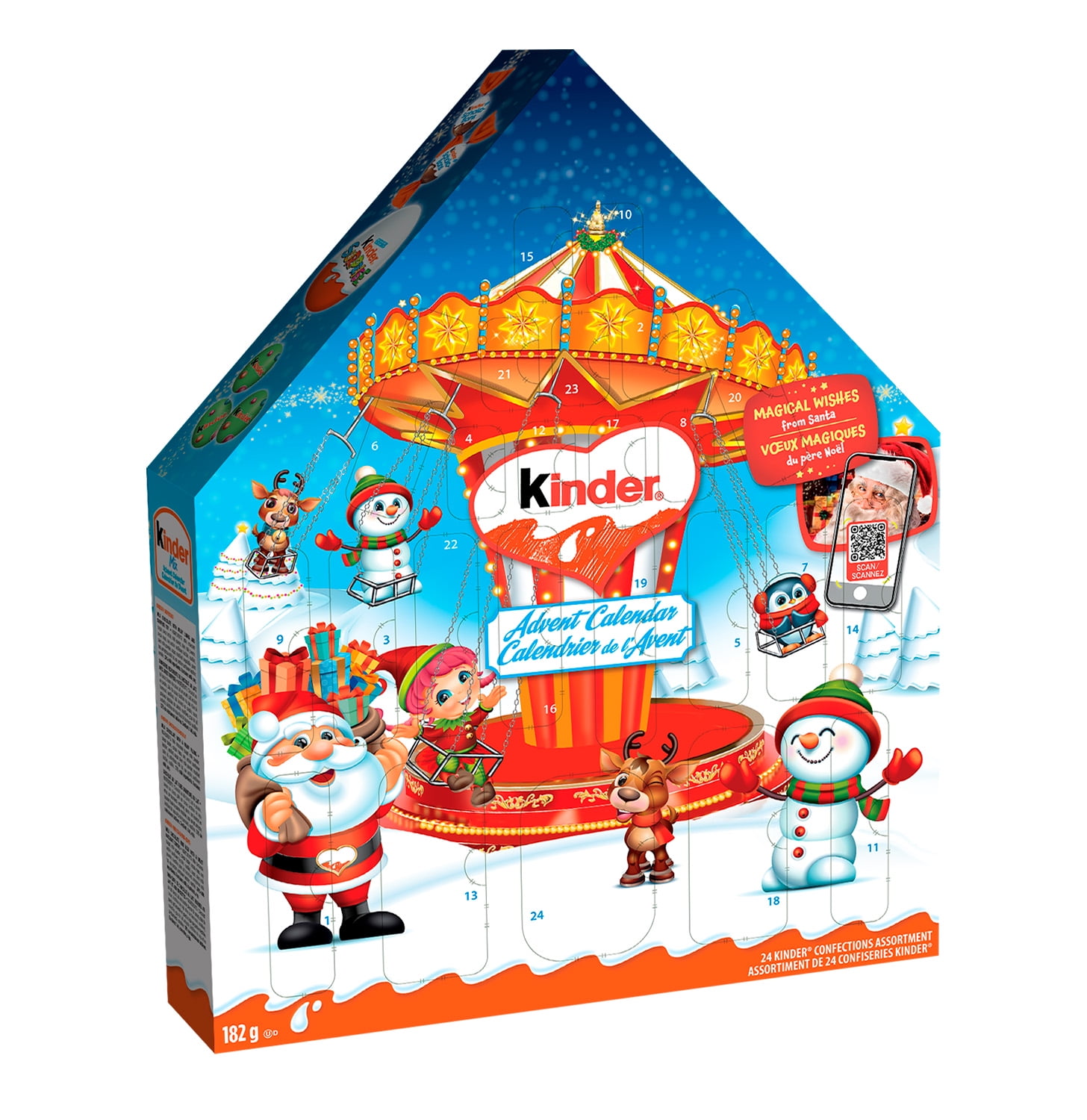 KINDER 2025 Advent Calendar, 24 Assorted Chocolates, Classic Edition, 182g, 182G