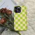 thumbnail image 5 of Compatible with iPhone 16 Pro Max Case, Checkerboard-Matcha Green 2 in 1 Heavy Duty Shockproof Rugged Hard PC+Soft Silicone Protective Cover, 5 of 6
