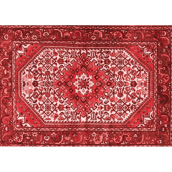 Ahgly Company Indoor Rectangle Medallion Red Traditional Area Rugs, 2' x 5'