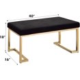thumbnail image 2 of Black Fabric & Champagne Finish Bench, 2 of 6