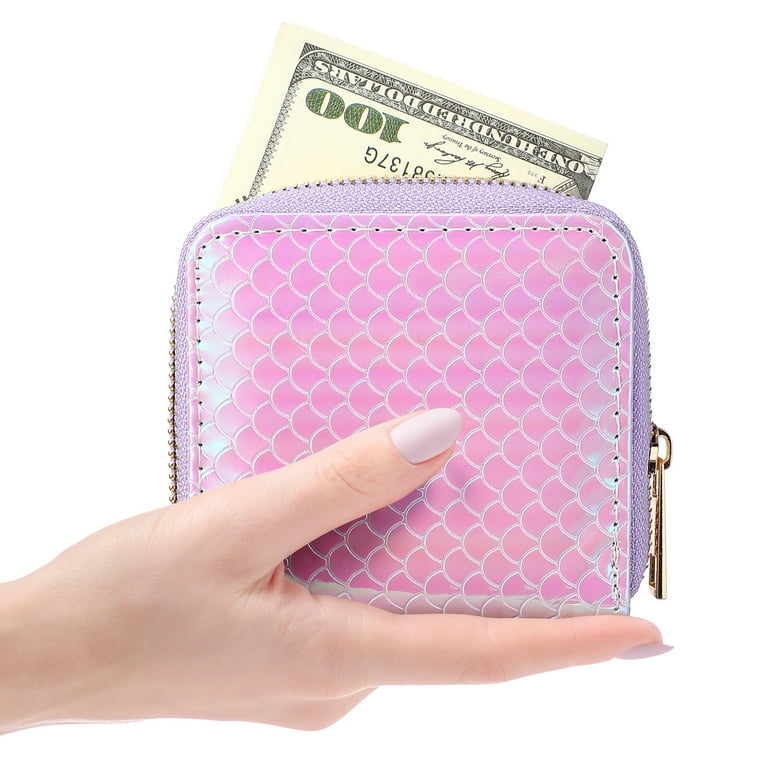 Leather Purse Ladies Purse Small Wallet Card Holder for Women Holographic Animal Wallet Ladies Small Zip Bags Child Girl