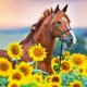 thumbnail image 1 of Diamond Painting Animal Plant, DIY Diamond Painting Kits for Adults Sunflower Horse, 5D Diamond Painting Kits Full Drill with Diamond Picture, Crystal, 1 of 4