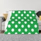 thumbnail image 1 of Balery Green And White Polka Dot Manta de Franela con Dibujo, Lujo Ultra Suave y Cálido, Antipelusa y Resistente a las Arrugas para Cama, Sofá, Camping -60"x50", 1 of 6