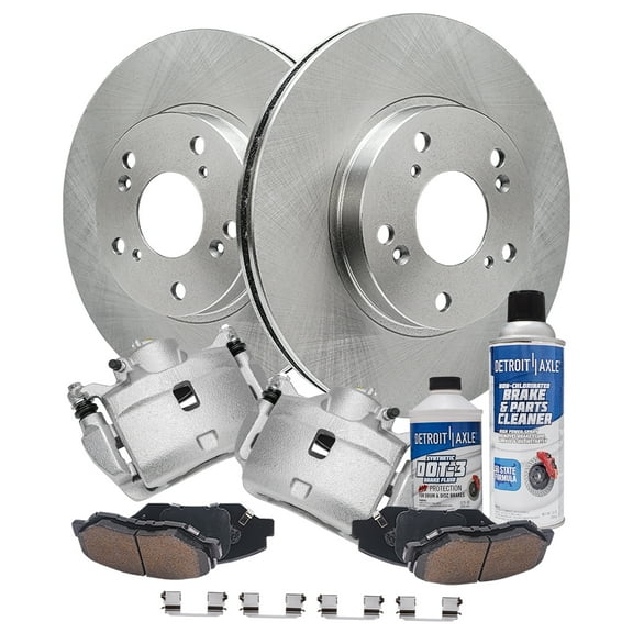Detroit Axle - Front Brake Kit for 2002-2004 Honda CR-V, 2003-2011 Honda Element Replacement Disc Brake Rotors and Ceramic Brakes Pads Calipers