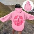 thumbnail image 2 of Rinsvye Sweat à Capuche Imprimé Lettre pour Femmes Décontracté à Boutons Manches Longues avec Poches, 2 of 7