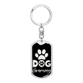 thumbnail image 2 of Dog Grammy Paw Stainless Steel or 18k Gold Premium Swivel Dog Tag Keychain, 2 of 16