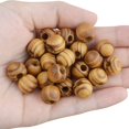 thumbnail image 6 of Natural Wooden Beads, 200 Pieces 12mm Diameter Round Loose Spacer Beads Large Hole (4.5mm) Wooden Craft Beads with Beautiful Grain for DIY Handmade Decorations, 6 of 7