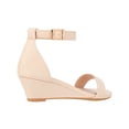 thumbnail image 3 of Women's Adjustable Ankle Strap Open Toe Low Wedge Sandal Comfortable Platform Heeled Sandals, 3 of 5