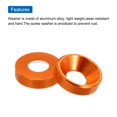 thumbnail image 4 of Uxcell M5 Cone Cup Countersunk Washers,Anodized Aluminum Gaskets for Screw RC/FPV/PC/Drone, Pack of 60 (Orange), 4 of 6
