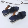 thumbnail image 5 of VerPetridure Womens Sandals Casual Summer Summer Retro Casual Flowers High-heeled Flat-bottomed Ladies Wedge Slippers, 5 of 9