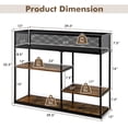 thumbnail image 2 of Gymax 4-Tier Console Table w/ Wire Basket Narrow Sofa Table w/ shelf Industrial Bookcase, 2 of 10
