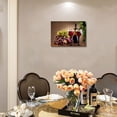 thumbnail image 3 of HFDF Grape Wine Wall Art Giclee Black Red Wine Bottles and Glasses Painting Canvas Prints Artwork Vintage Kitchen Decor for Dining Room Bar Pub Modern Home Decorations 16x12inch Framed, 3 of 6
