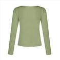thumbnail image 4 of Camisas de Larga de Moda para Mujer, Blusas de Otoño con Cuello en V, Ajustadas y Recortadas, Conjuntos Y2K. Verde XL, 4 of 7