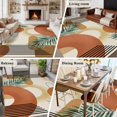 thumbnail image 6 of Boho Geometric Area Rugs Collection 5'x8', Farmhouse Orange Abstract Leaves Stripes Non Slip Indoor Rectangle Throw Runner Rug Floor Mat Carpet for Living Room Dining Table Bedroom Nursery, 6 of 9