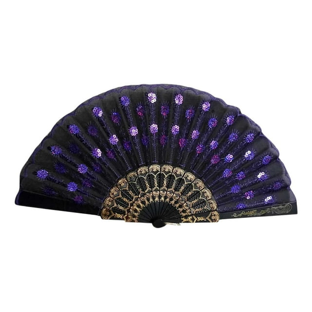 Dance Photography Prop Hand Fan With Embroidery And Sequins For Wedding And Performance Accessories Anniversary Photo Booth Props Photo Background Paper Photo Props Bridal Shower Christmas Selfie