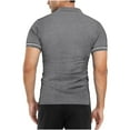 thumbnail image 4 of cfhntfmh Quarter-Zip Pullover Shirts for Men Summer Basic Solid Short Sleeve Lapel Golf Tops Muscle Sports Tees, 4 of 7