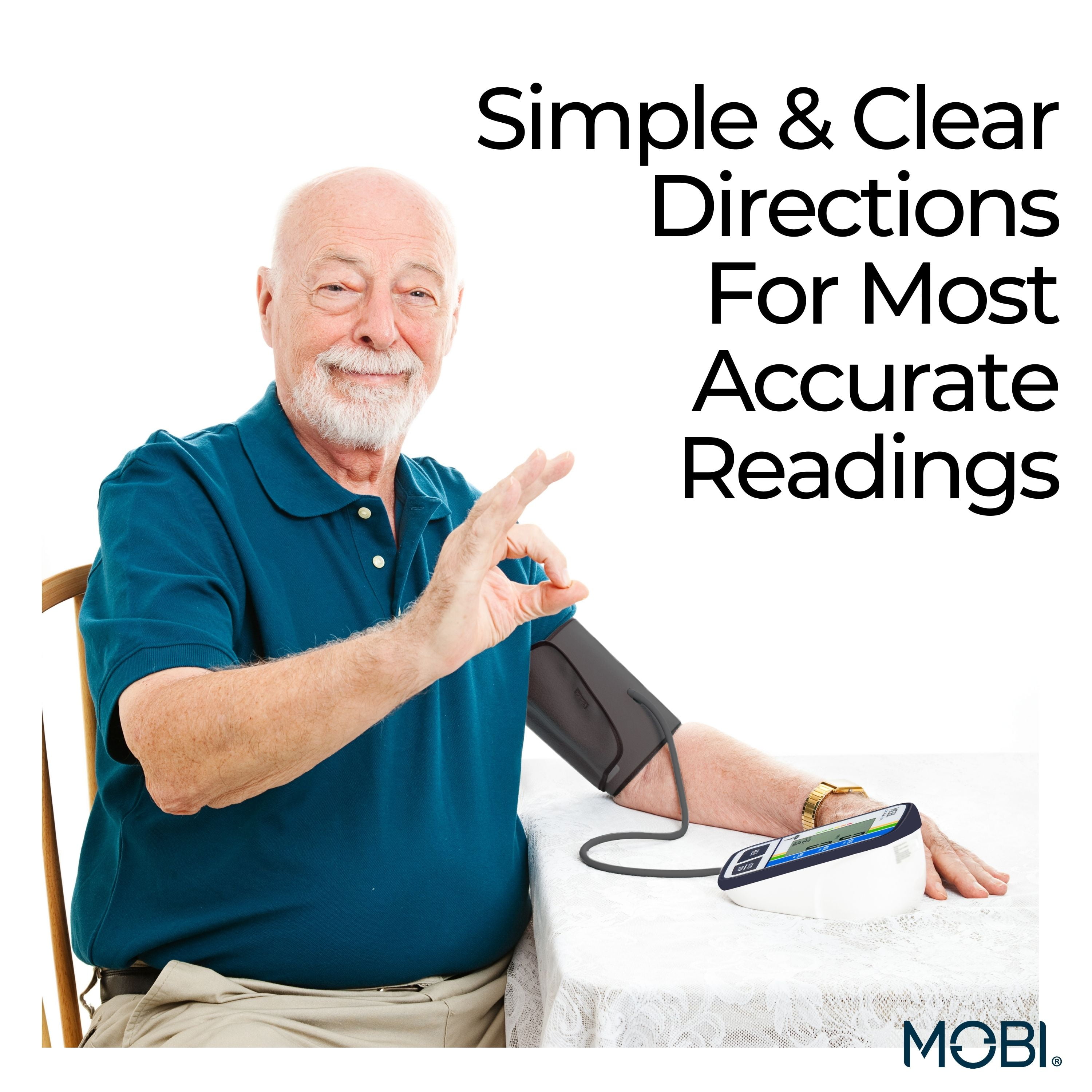 MOBI Health Wrist Blood Pressure Monitor, BP Monitor Irregular Heart Beat  Detection Cuff Automatic with Large Display Screen Support Charging Supply