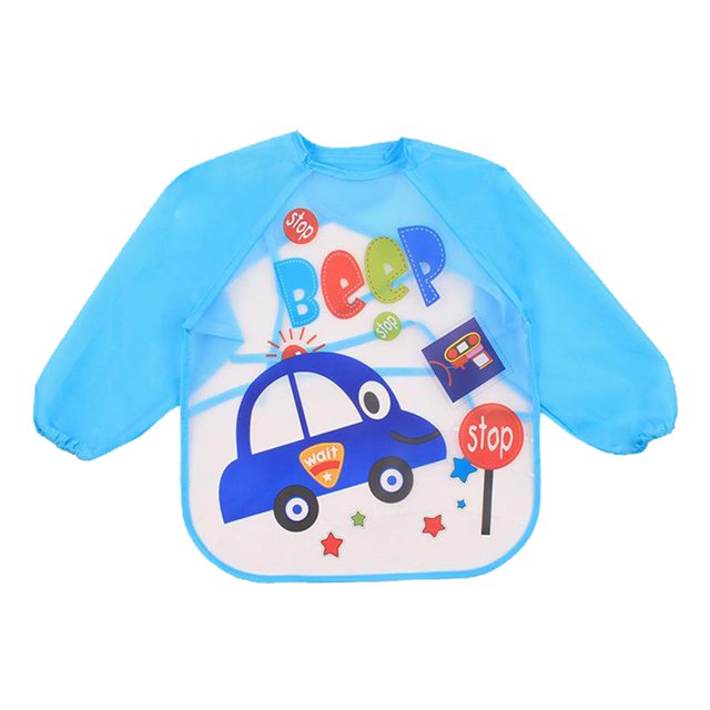 Delantales de pintura para niños Delantal Pintura Impermeable Delantales para Niños Delantal con Dibujo de Animal, Poliéster, Multicolores, 1-5 - Coche azul Carro azul Magideal Delantales de pintura para niños