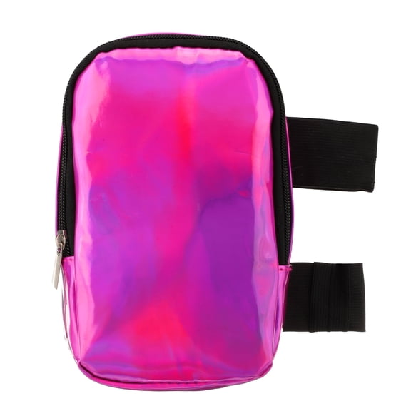Uxcell Thigh Waist Pack, Holographic Leg Bag Waterproof Thigh Pouch for Women with Adjustable Straps, Pink-Fitting For(Outdoor/Hiking/Travel/Sport Use/Carnival/Hiking)