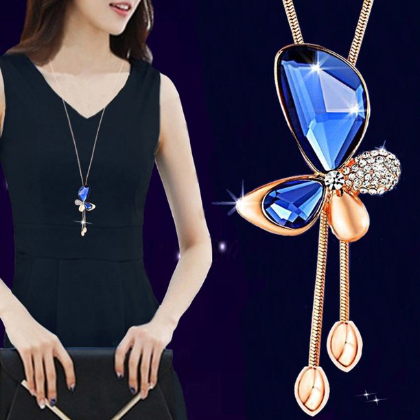 Collar de cadena de suéter de payaso de cristal para mujer, estilo coreano, con cadena de suéter para ropa, colgante de borla larga