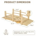 thumbnail image 5 of Wooden Garden Bridge Classic Wooden Arch Footbridge with Safety Railings, 530 lbs Capacity, Decorative Pond Bridge Landscaping for Outdoor Garden Yard Backyard Creek Farm, Natural, 5 of 8