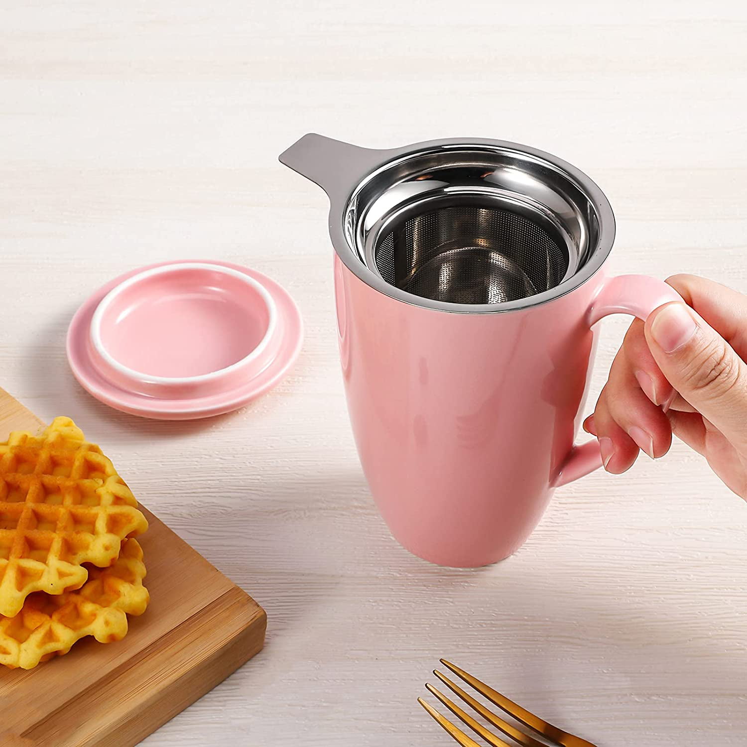 XINCHEN 1 Set Coffee Mug Tea Glass Cup Transparent Clear Glass Milk Mug  Coffee Tea Mugs With Tea Infuser Filter Lid Water Cup