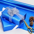 thumbnail image 6 of DEA Blue Wrapping Paper, Solid Color Matte Metal Gift Paper Roll - 17 Inch x 33 Feet, Gift Wrapping Paper for Christmas, Valentine's Day, Wedding, Birthday, 6 of 13