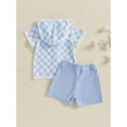 thumbnail image 6 of BemeyourBBs Toddler Terry Cloth Swim Cover Up Baby Boy Girl Swimsuit Trunks and Short Sleeve Plaid Striped Coverup Towel Zipper Hoodies Top Shorts Set Beach Bathing Suit Swimwear, 6 of 9