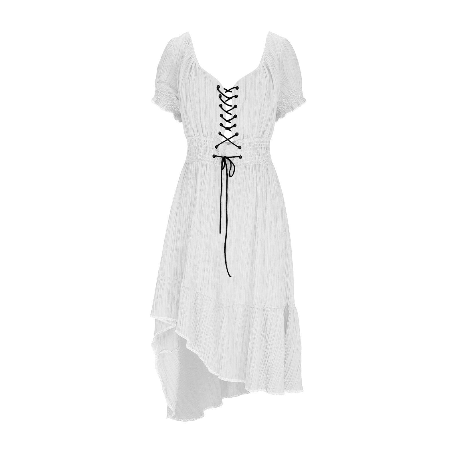Laceup Cowgirl Dress for Women,Vintage Western Ruffle Casual Fashion Country Concert Boho Sexy Dresses