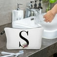 thumbnail image 6 of Personalized Floral Makeup Bag - Alphabet Initial Cosmetic Bag for Women, Perfect Gift for Friends, Moms, Bridesmaids, 6 of 6