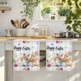 thumbnail image 4 of Easter Rabbits Kitchen Towels Set of 2, Cute Bunny Faisy Leaf Eggs Spring Colorful Plaid Absorbent Dish Towels for Kitchen, Microfiber Hand Towel, Quick Drying Tea Towel for Cleaning Dishcloths, 4 of 7