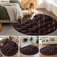 thumbnail image 5 of Small Round Rug 3Ft Washable Non-Slip, Red Black Cubes Circle Area Rugs for Living Room Bedroom, Modern Geometric Abstract Art Indoor Floor Mats Carpet Runner for Home Decor, 5 of 8